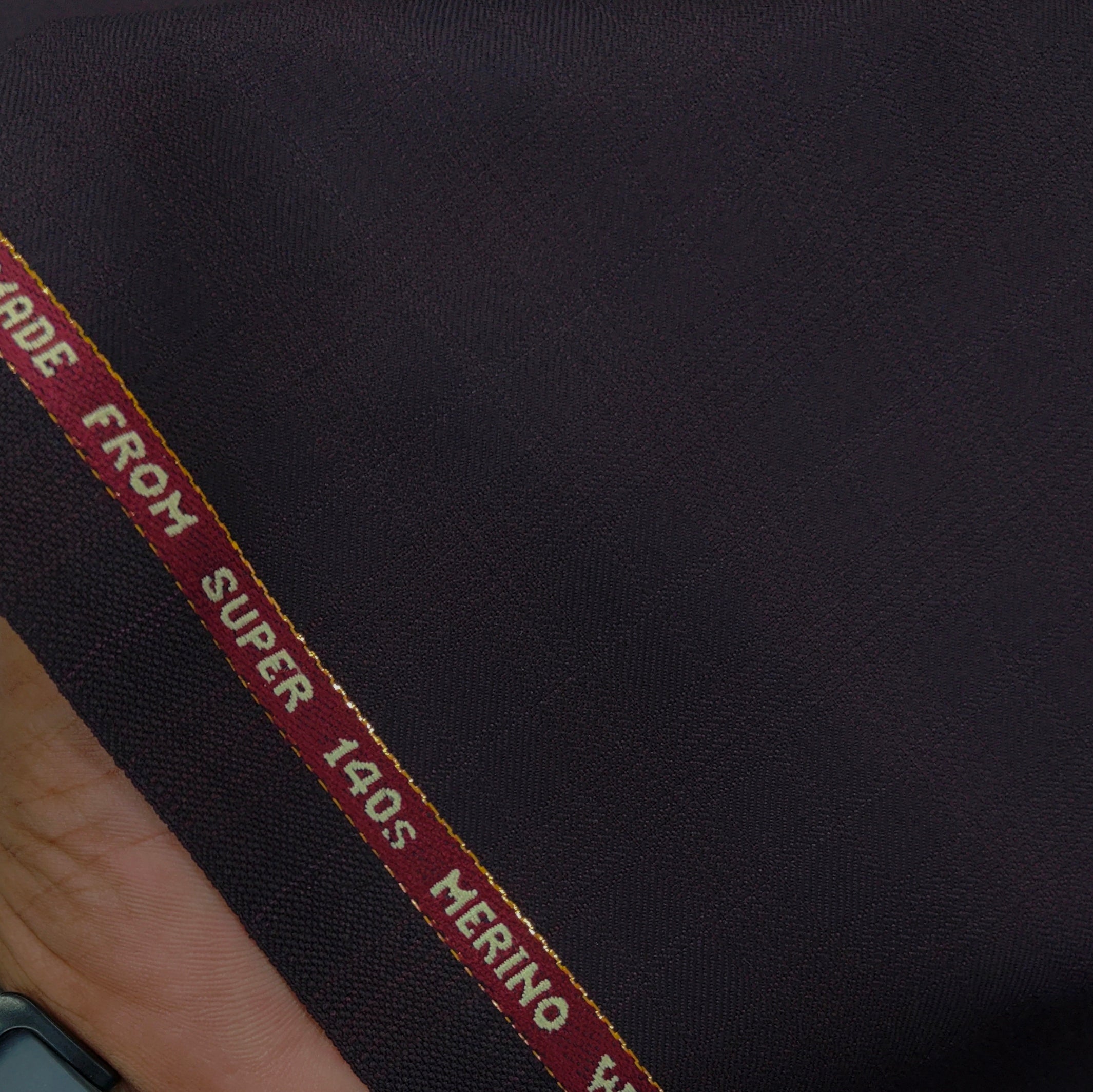 Raymond Exotic Premium Super 140s Count 45% wool Mild Check Suiting Fabric Colour Deep Maroon